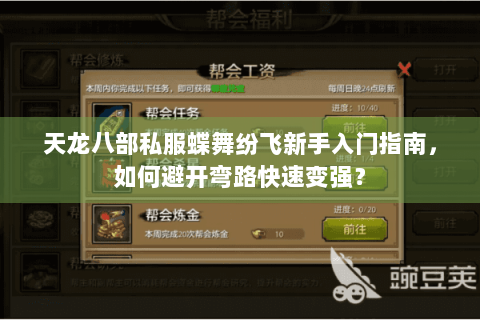 天龙八部私服蝶舞纷飞新手入门指南，如何避开弯路快速变强？