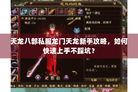 天龙八部私服龙门天龙新手攻略，如何快速上手不踩坑？