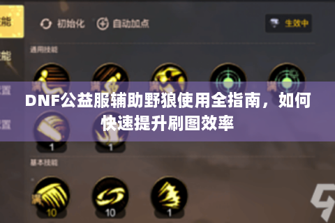 DNF公益服辅助野狼使用全指南，如何快速提升刷图效率