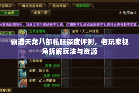 霸道天龙八部私服深度评测，老玩家视角拆解玩法与资源