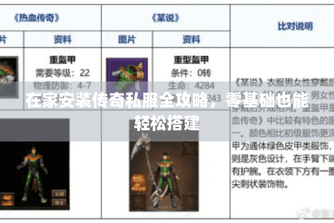 在家安装传奇私服全攻略，零基础也能轻松搭建