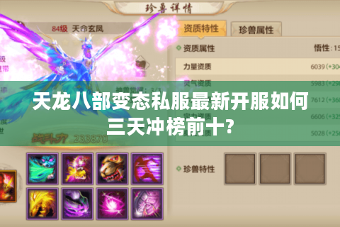 天龙八部变态私服最新开服如何三天冲榜前十?