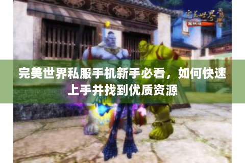 完美世界私服手机新手必看，如何快速上手并找到优质资源