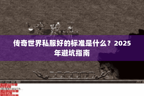 传奇世界私服好的标准是什么？2025年避坑指南