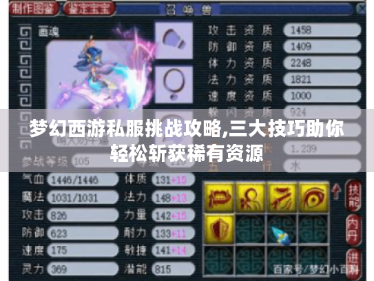 梦幻西游私服挑战攻略,三大技巧助你轻松斩获稀有资源