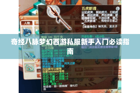 奇经八脉梦幻西游私服新手入门必读指南