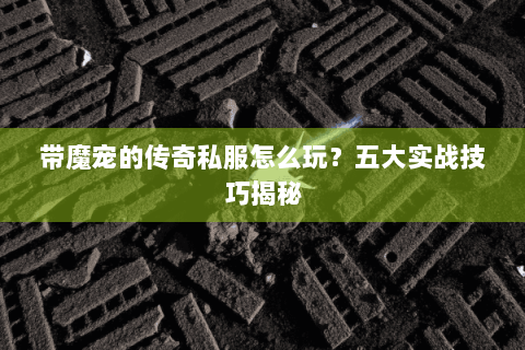 带魔宠的传奇私服怎么玩？五大实战技巧揭秘