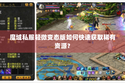 魔域私服轻微变态版如何快速获取稀有资源？