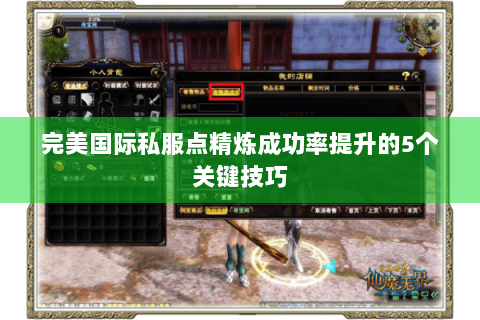 完美国际私服点精炼成功率提升的5个关键技巧
