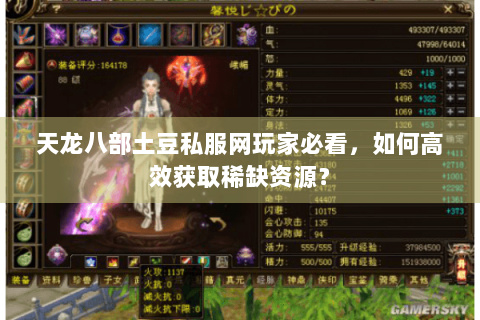 天龙八部土豆私服网玩家必看，如何高效获取稀缺资源？
