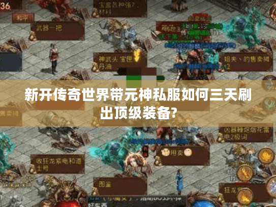 新开传奇世界带元神私服如何三天刷出顶级装备?