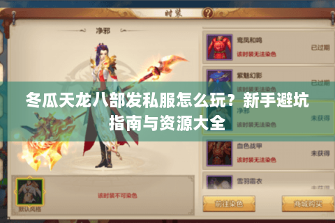 冬瓜天龙八部发私服怎么玩？新手避坑指南与资源大全