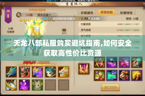 天龙八部私服购买避坑指南,如何安全获取高性价比资源
