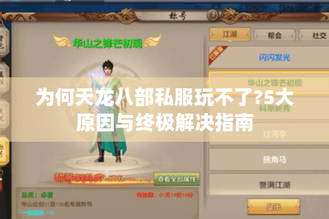 为何天龙八部私服玩不了?5大原因与终极解决指南